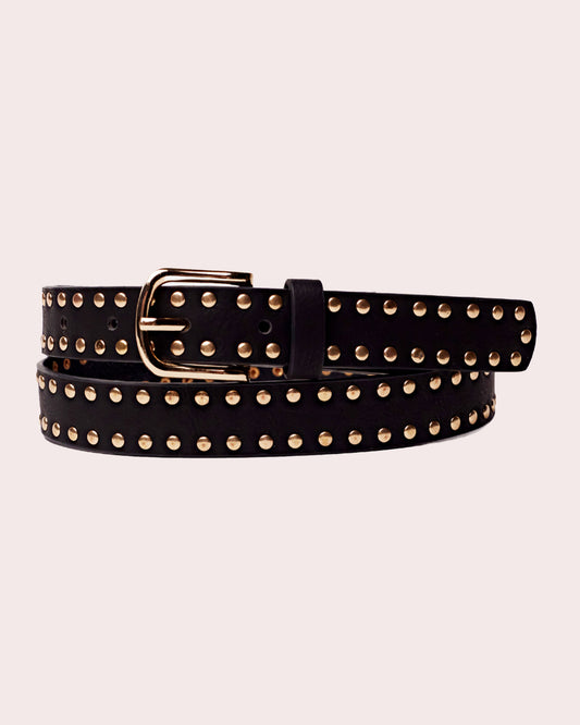 REMI | Gilded Edge Leather Belt with Gold Buckle