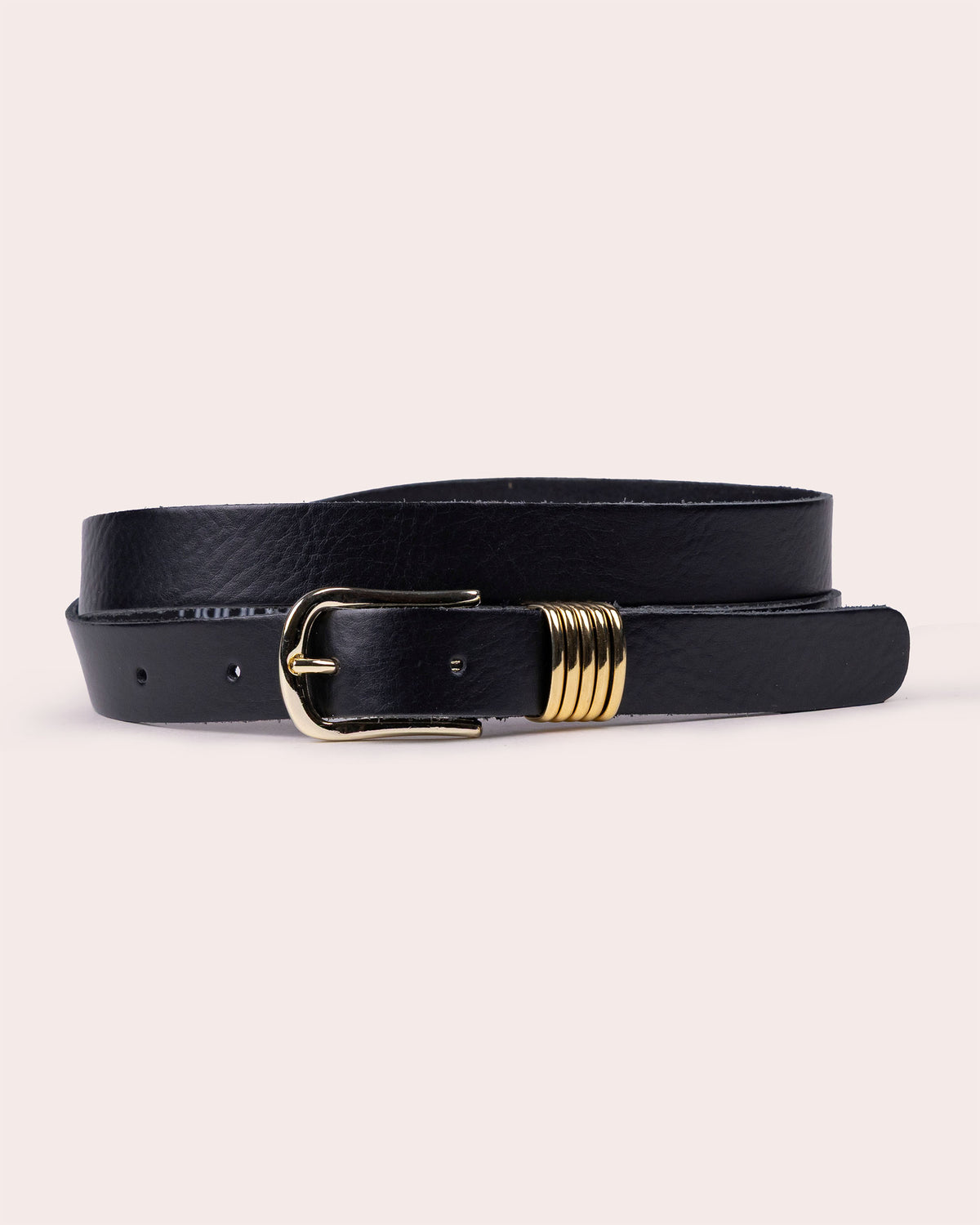 SOLO | Sleek Leather Belt with Stacked-Ring Buckle