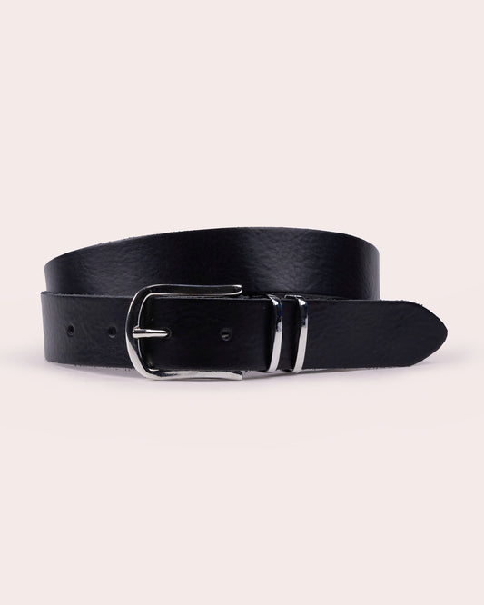 AMI | Classic Leather Belt with Twin Loops