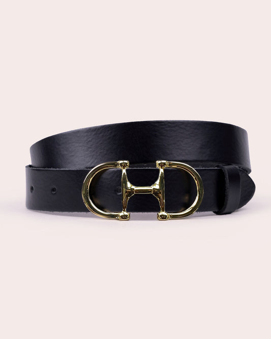 MAE | Statement Leather Belt with H-Shaped Horsebit Buckle
