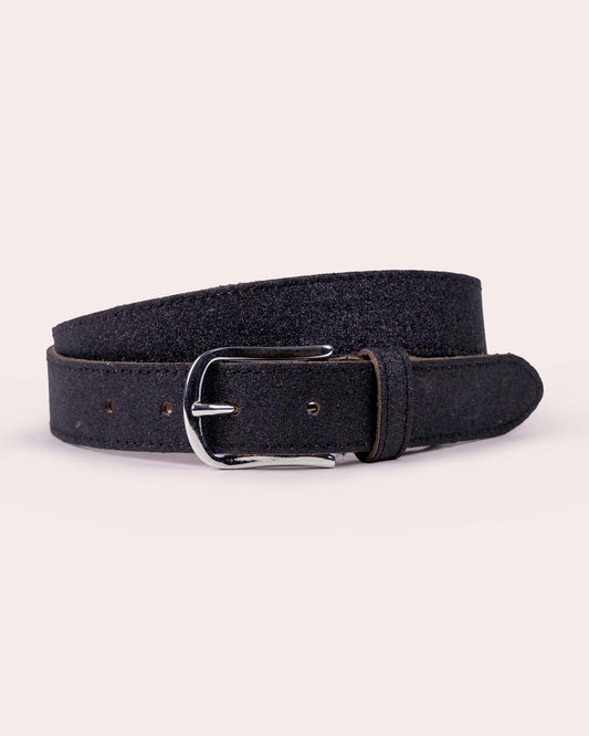 LEXI | Shimmer Leather Belt with Rounded Polished Buckle