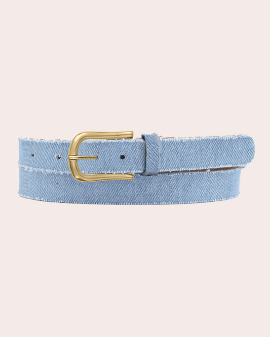 IVY | Denim Textured Belt with Classic Buckle